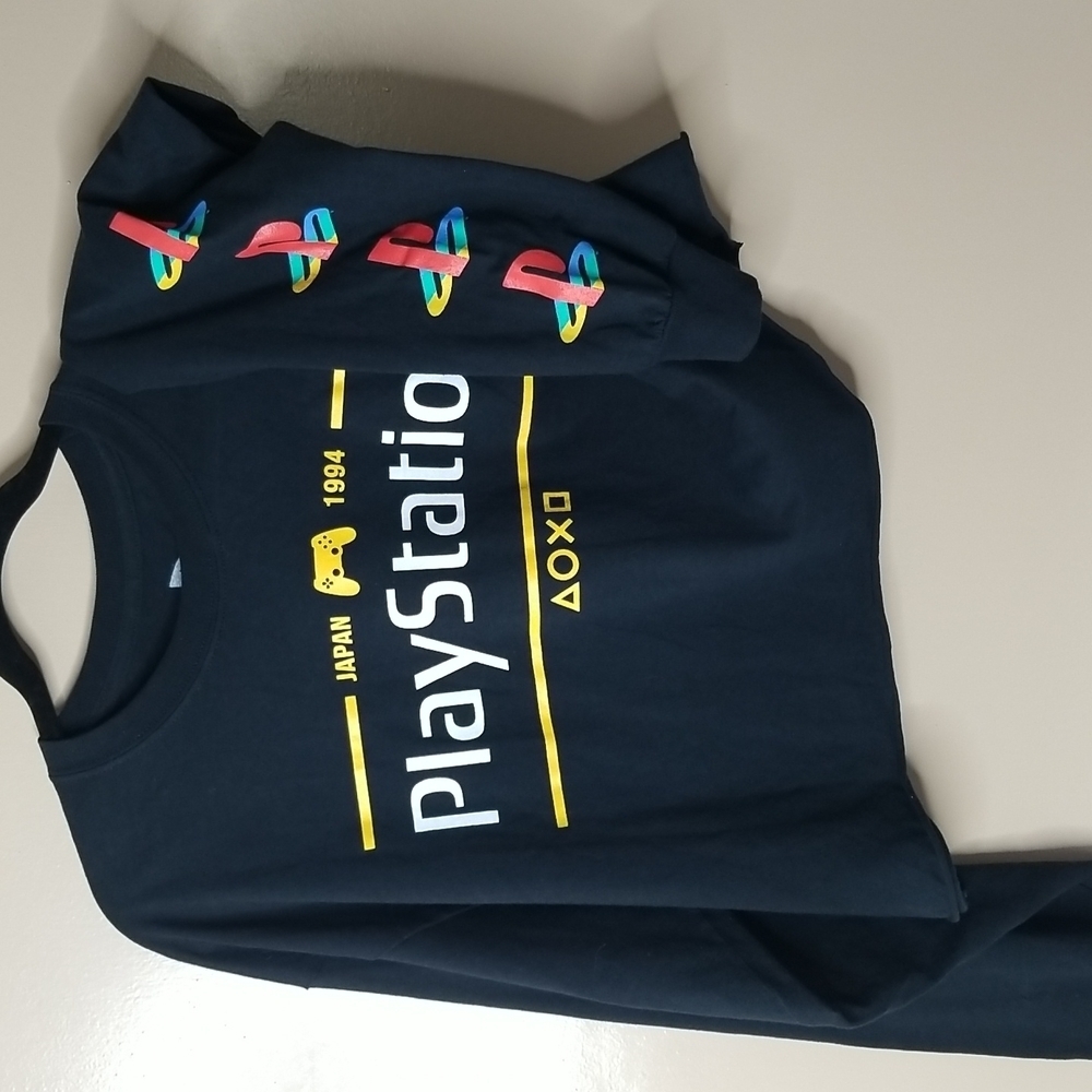PLAYSTATION JAPAN 1994 WOMENS LS CROPPED TSHIRT IN BLACK SIZE 1X - Picture 3 of 8